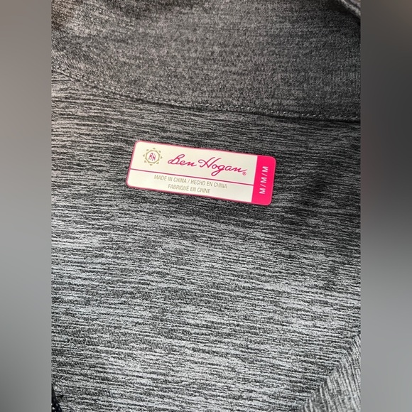 BEN‎ HOGAN Gray stripe 1/4 zip long sleeve pullover size M. - Picture 9 of 12